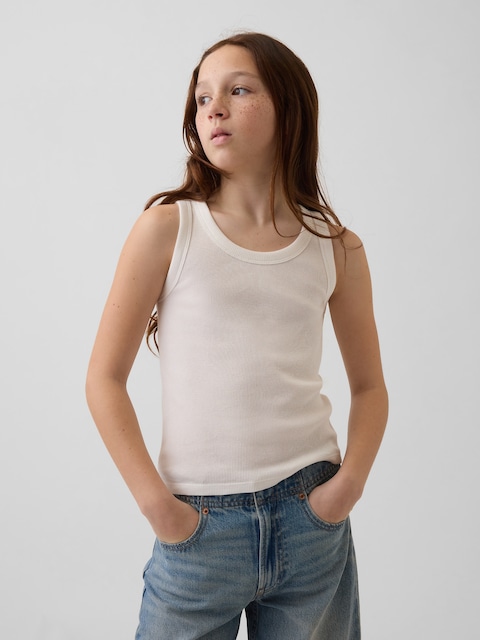 CAMISOLE CÔTELÉE À ENCOLURE DÉGAGÉE POUR ENFANT