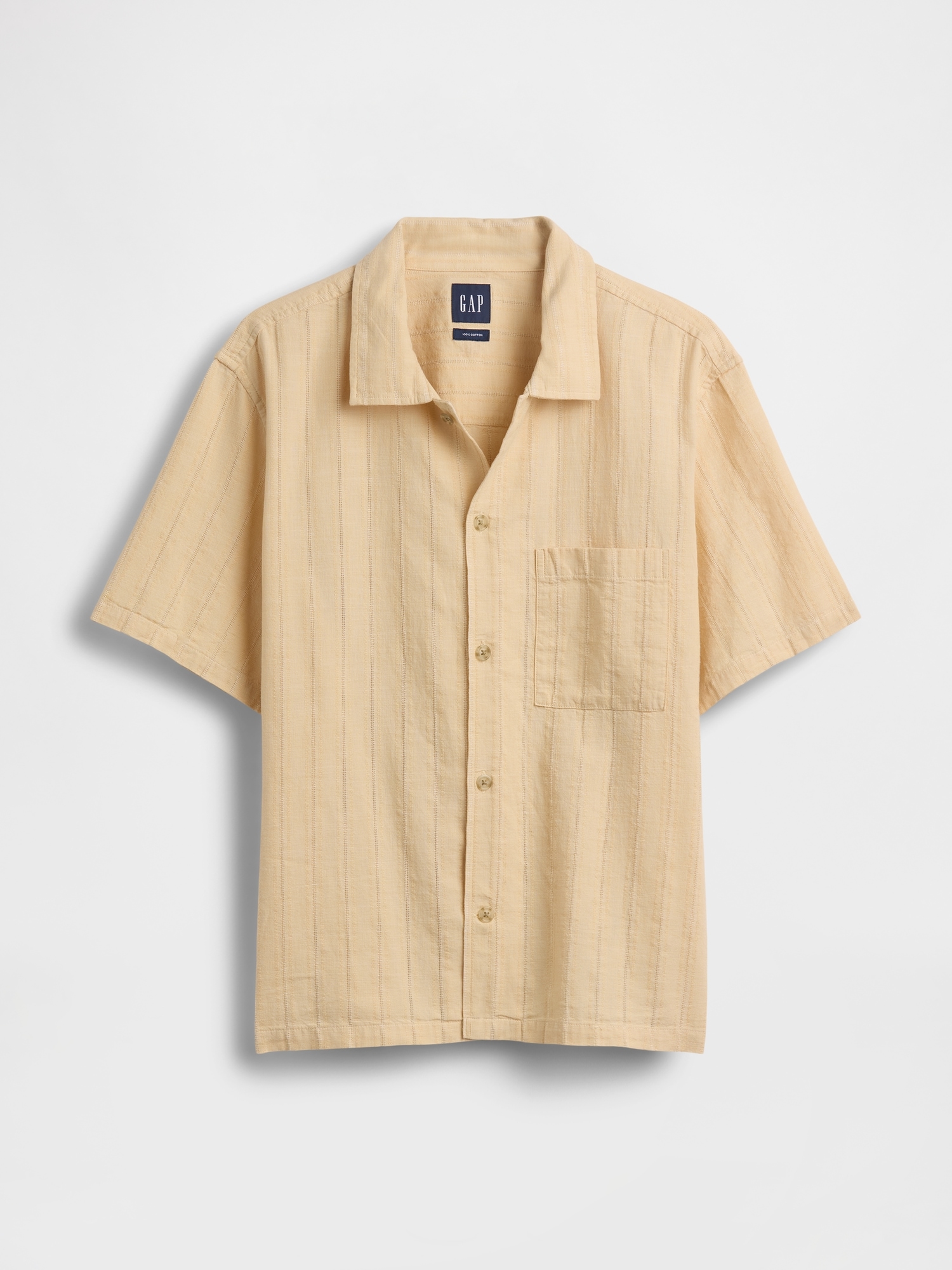 Dobby Relaxed Straight-Hem Shirt