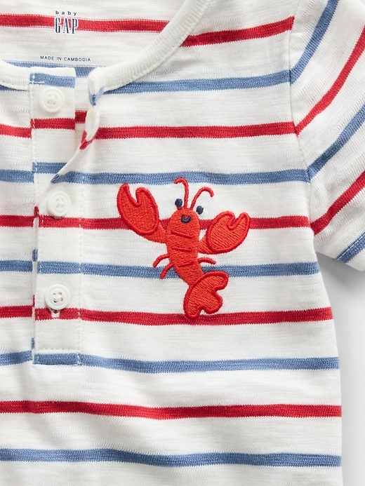 L'image numéro 3 présente Une-pièce haut henley short court Premiers essentiels pour Bébé