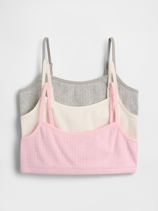 L'image numéro 1 présente Soutien-gorge en tricot pointelle de coton biologique pour Enfant (paquet de 3)