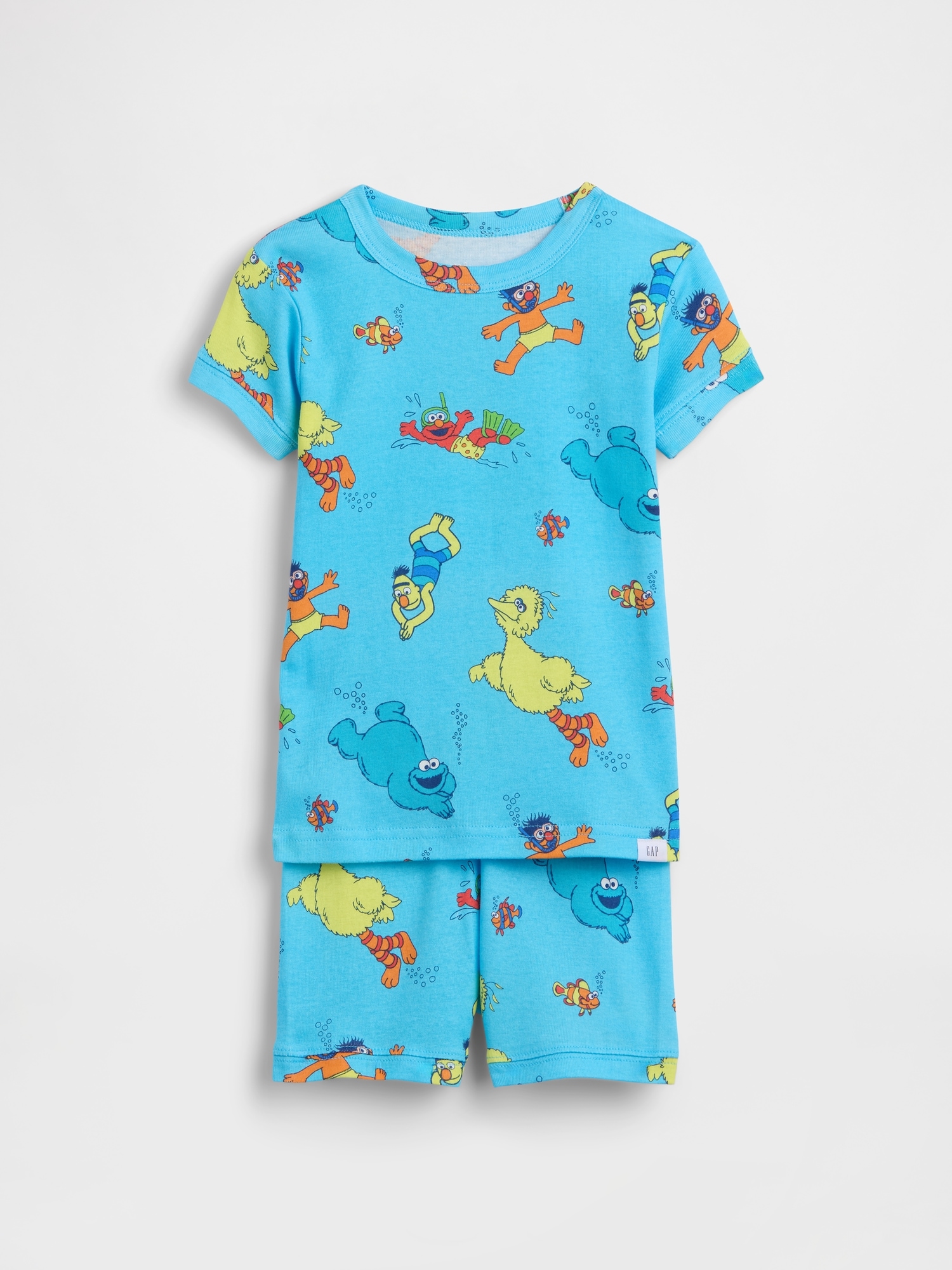 Pyjama court en coton biologique brossé Sesame Street pour Bébé et Tout-petit