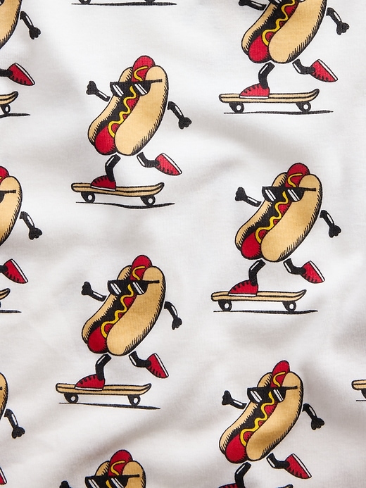Image number 3 showing, Kids Organic Brushed Cotton Hot Dog PJ Short Set