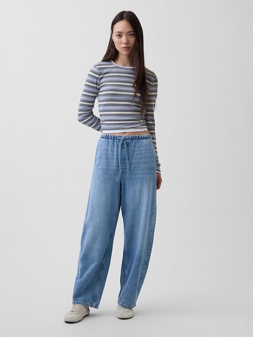 Image number 1 showing, High Rise UltraSoft Easy Barrel Jeans