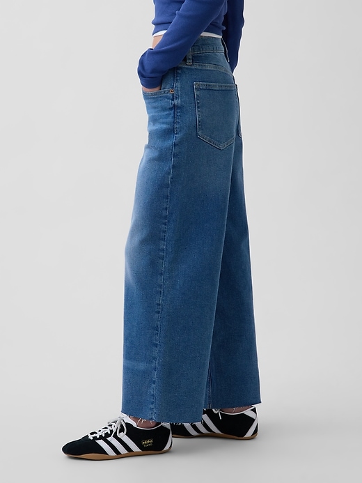 Image number 3 showing, High Rise Stride Wide-Leg Ankle Jeans