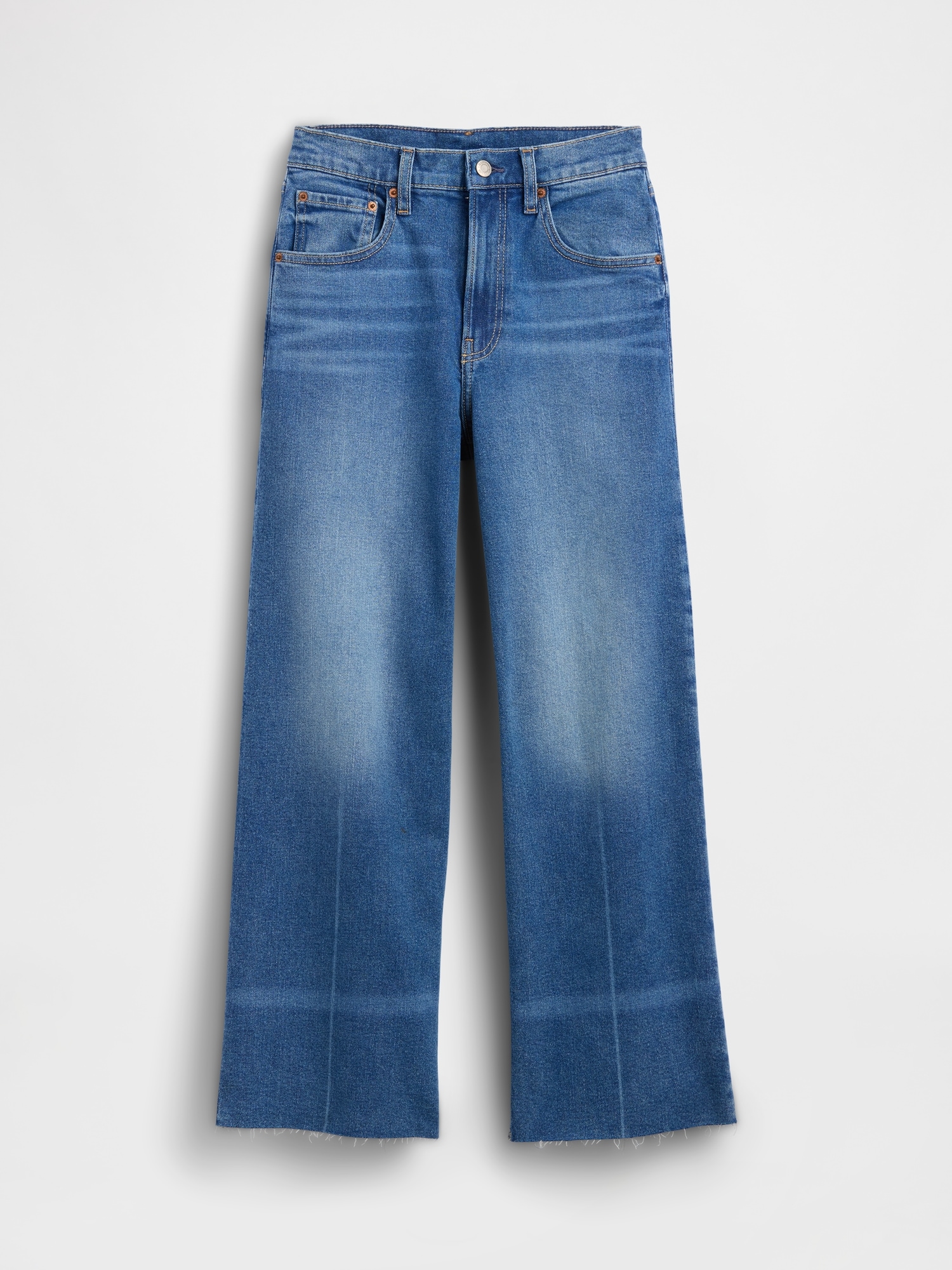 High Rise Stride Wide-Leg Ankle Jeans