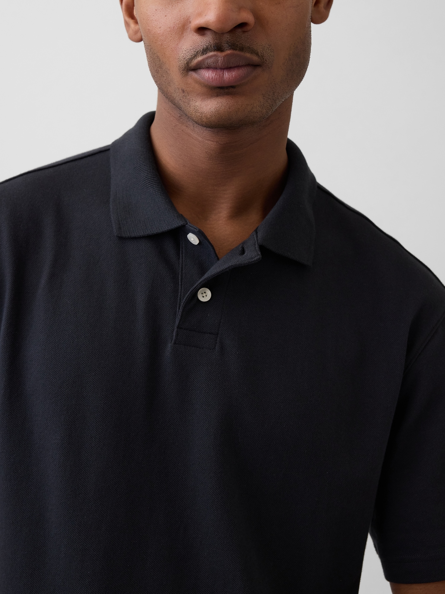 Relaxed Pique Polo Shirt