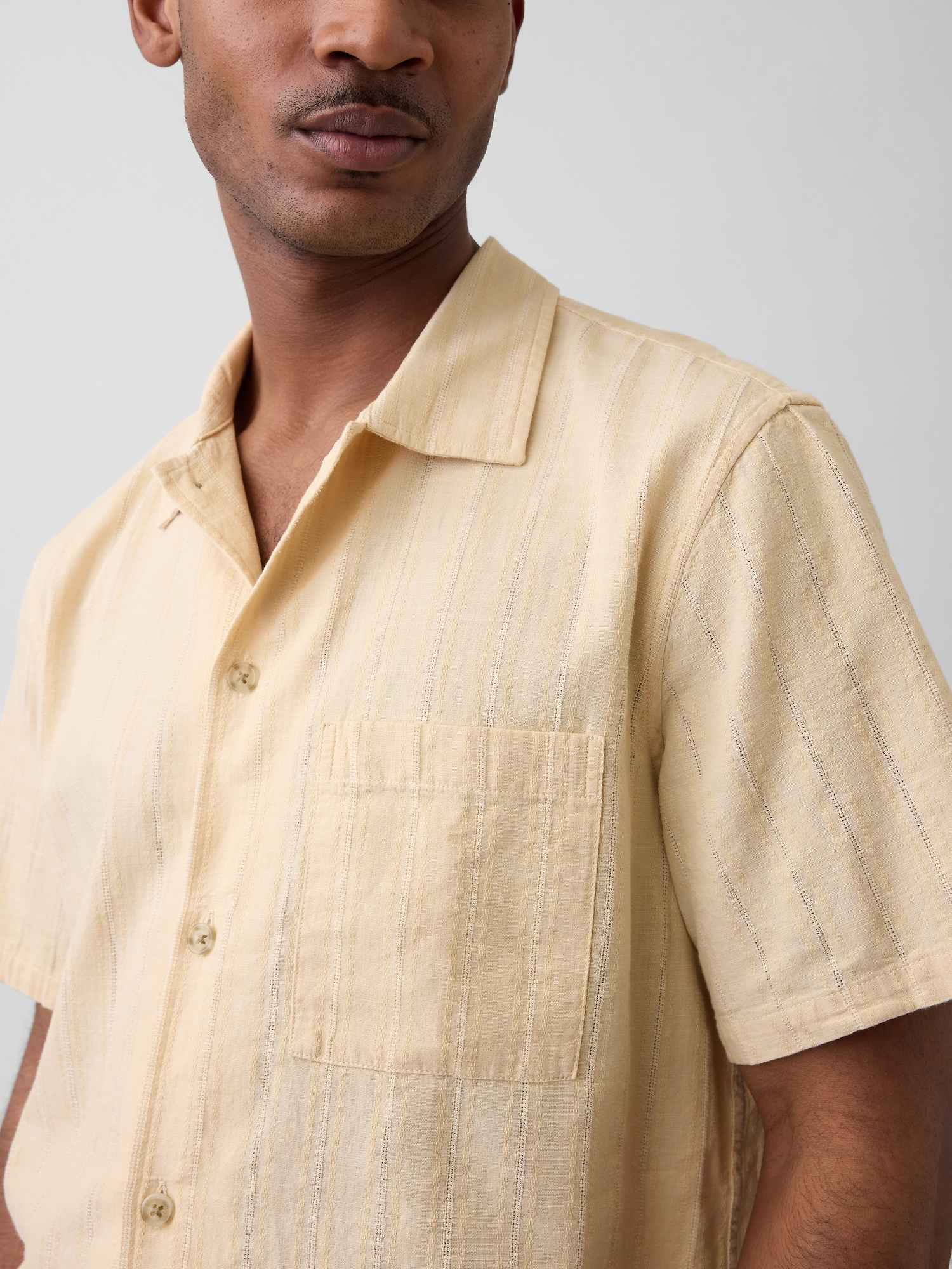 Dobby Relaxed Straight-Hem Shirt