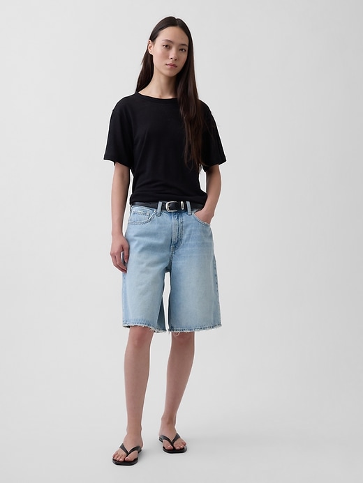 Image number 2 showing, Linen-Blend Relaxed T-Shirt