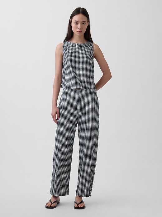 Image number 2 showing, Linen-Blend Crop Shell Tank Top