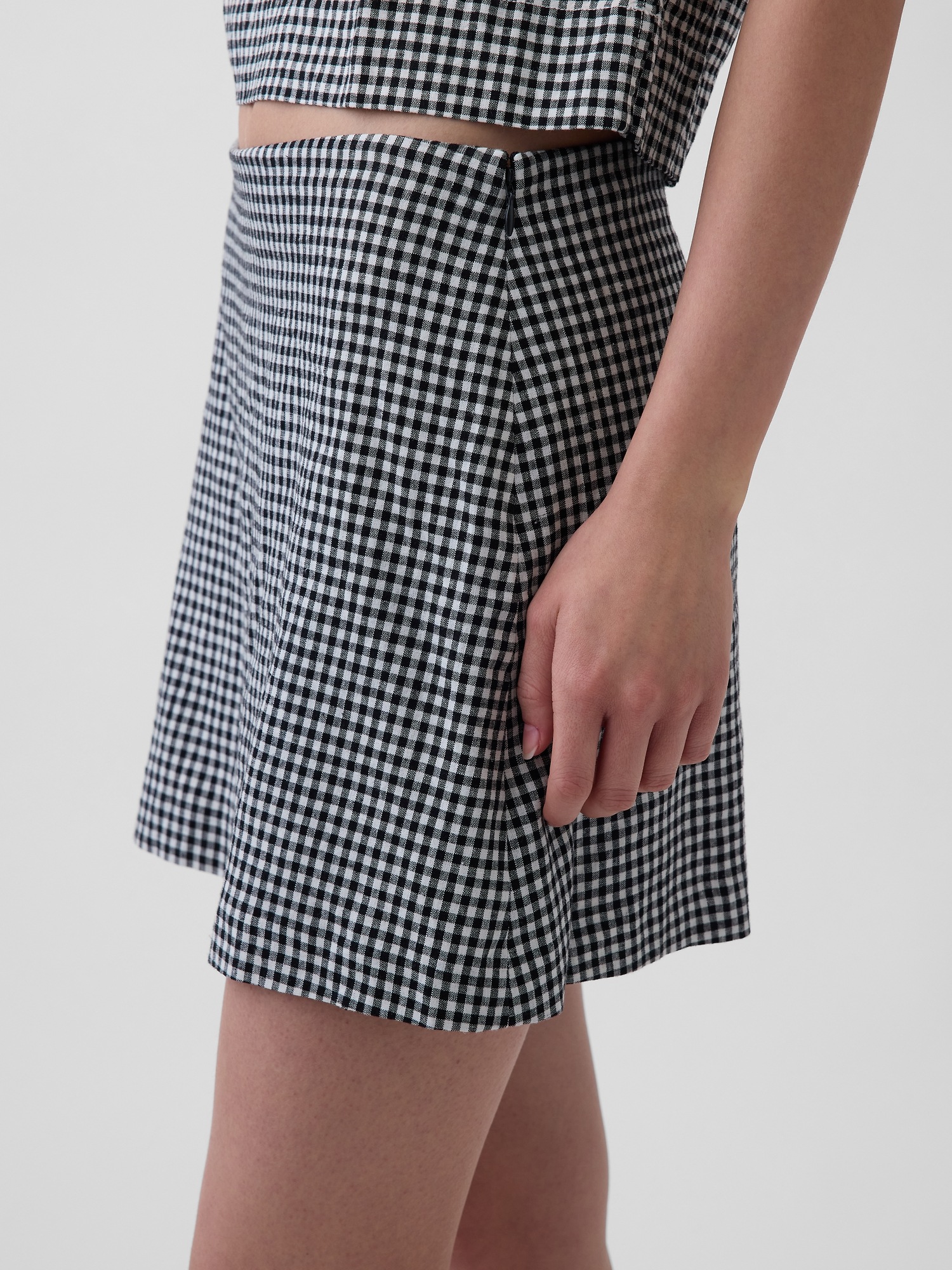 Linen-Blend Mini Skort