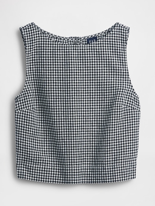 Image number 5 showing, Linen-Blend Crop Shell Tank Top