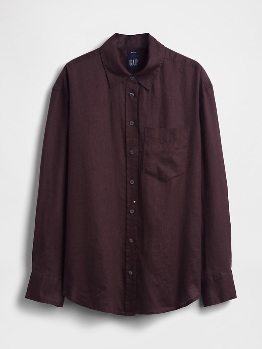 Image number 5 showing, 100% Linen Oversized Shirt
