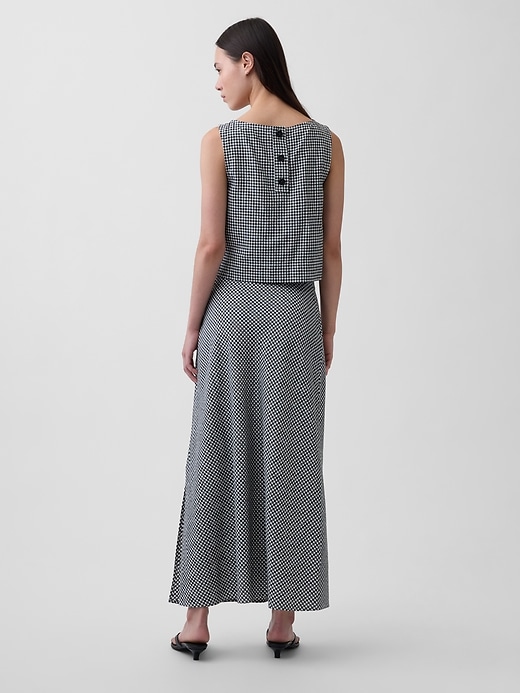 Image number 2 showing, Linen-Blend Maxi Slip Skirt