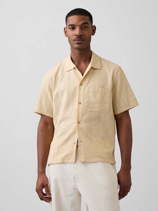 Image number 1 showing, Dobby Relaxed Straight-Hem Shirt