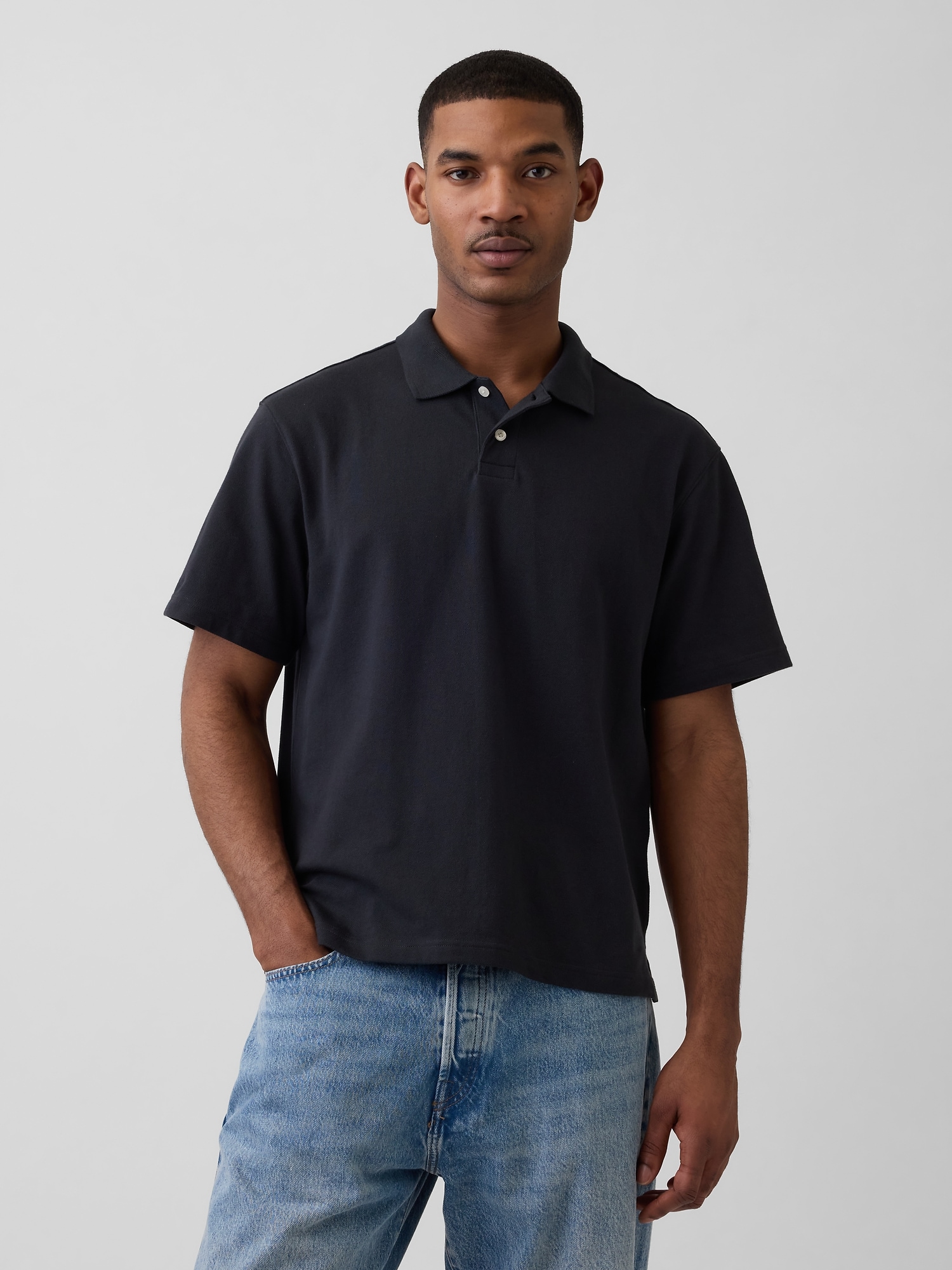 Relaxed Pique Polo Shirt