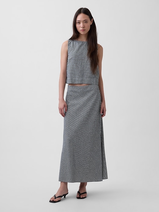 Image number 1 showing, Linen-Blend Maxi Slip Skirt