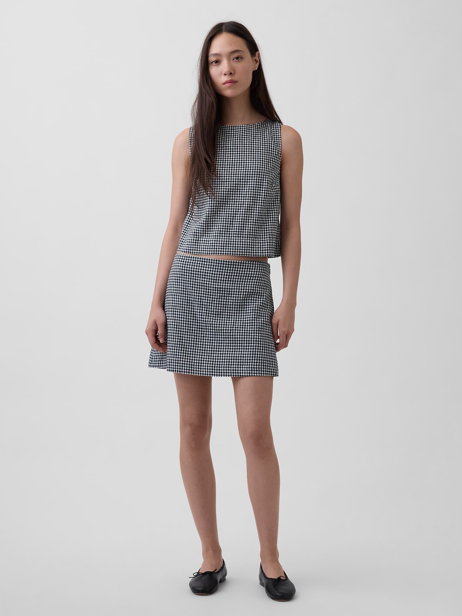 Linen-Blend Mini Skort