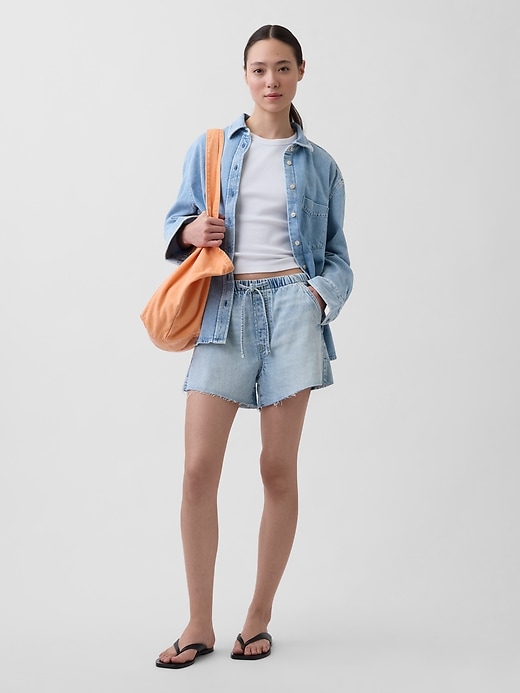 Image number 1 showing, UltraSoft Low Slung Easy Denim Shorts