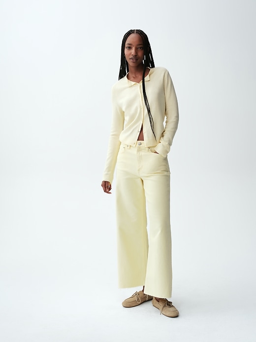 Image number 6 showing, High Rise Stride Wide-Leg Ankle Jeans