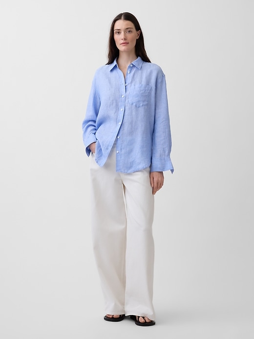 Image number 2 showing, 100% Linen Oversized Shirt