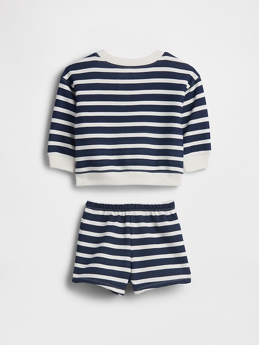 Image number 2 showing, Baby VintageSoft Bear Stripe Sweat Set