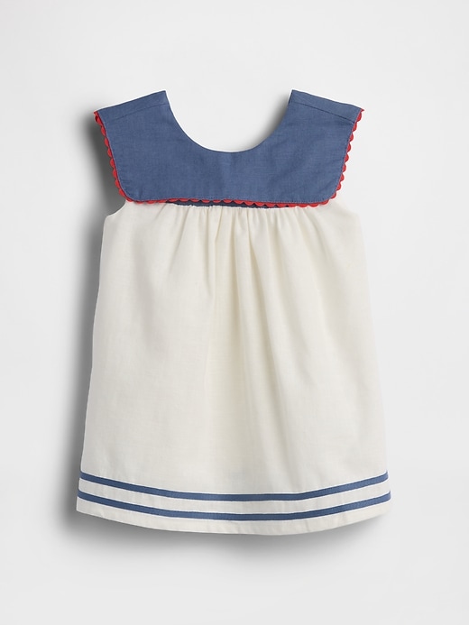 Image number 1 showing, Baby Linen-Cotton Sailor Dress