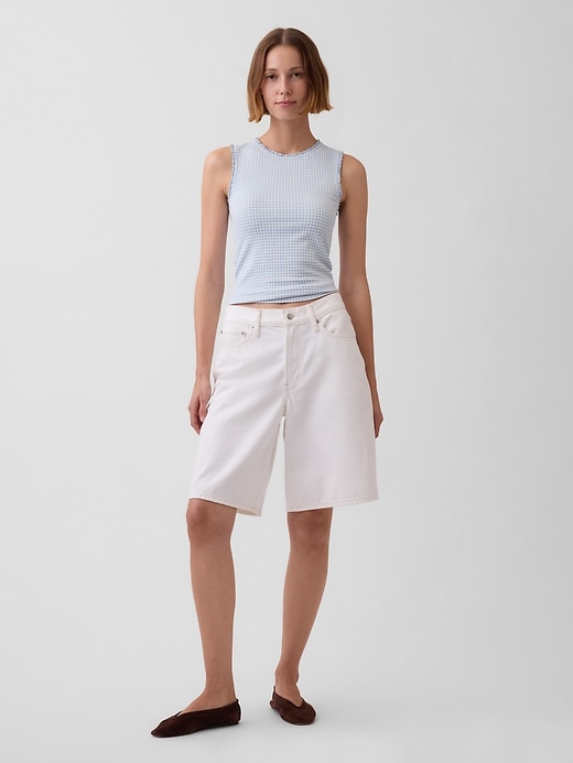 Image number 2 showing, Gingham Pointelle Shell Tank Top