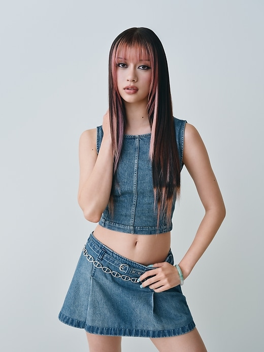Image number 4 showing, Denim Crop Shell Tank Top