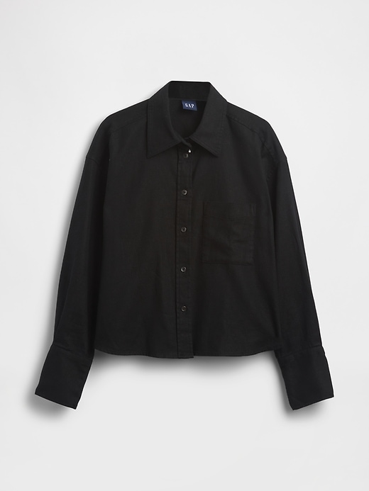 Image number 5 showing, Linen-Cotton Oversized Shirt