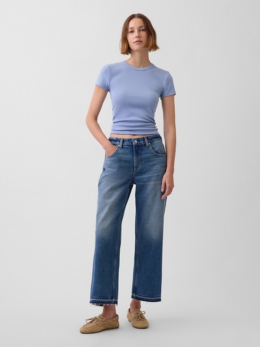 Image number 1 showing, Low Slung Relaxed Crop Jeans