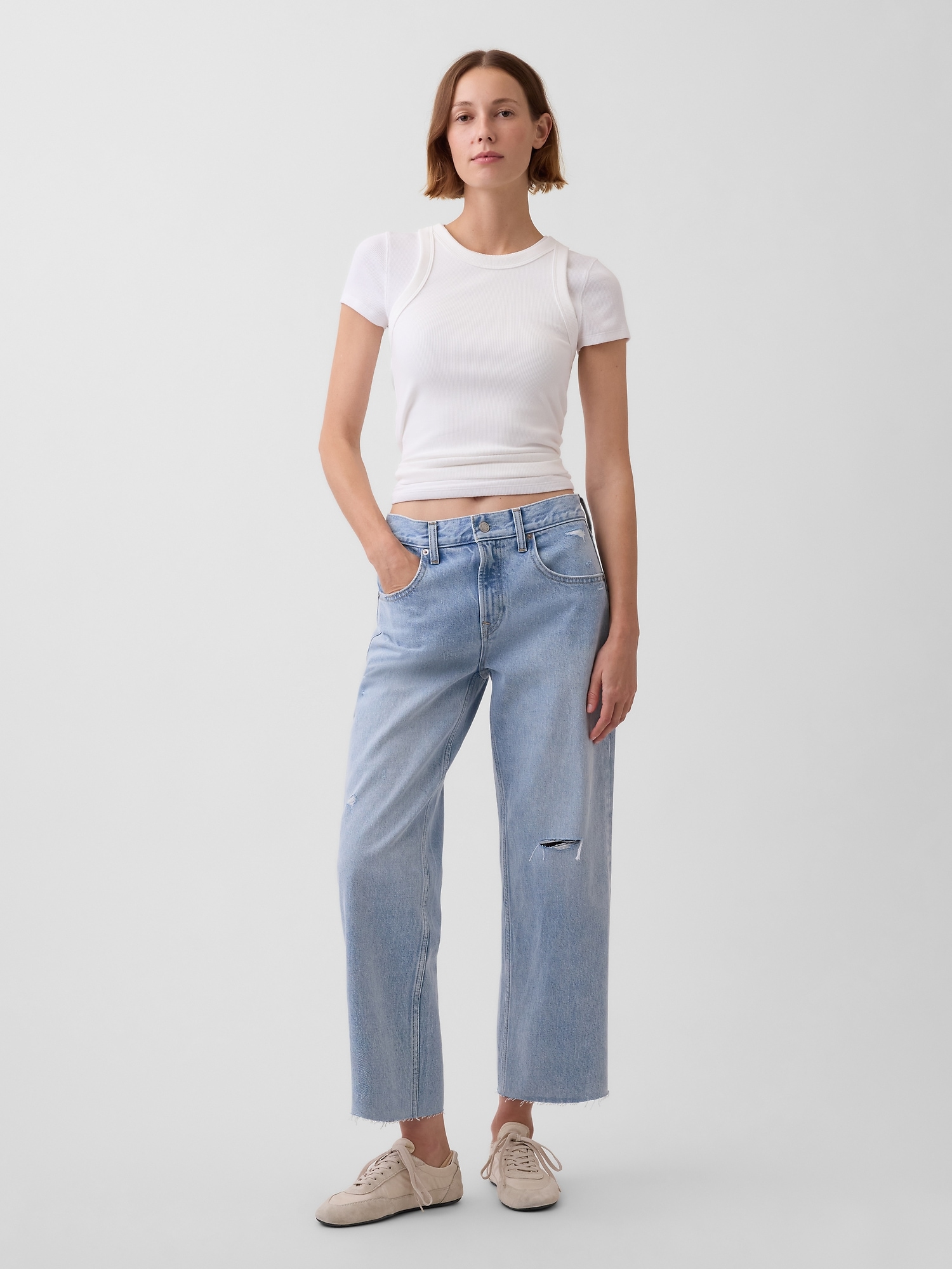 Low Slung Relaxed Crop Jeans