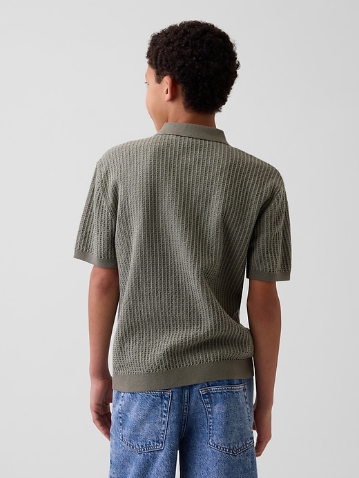 Image number 3 showing, Kids Textured Polo Sweater Shirt