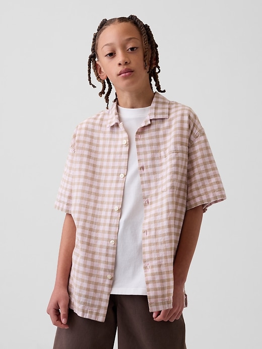 Image number 1 showing, Kids Linen-Cotton Relaxed Vacay Shirt