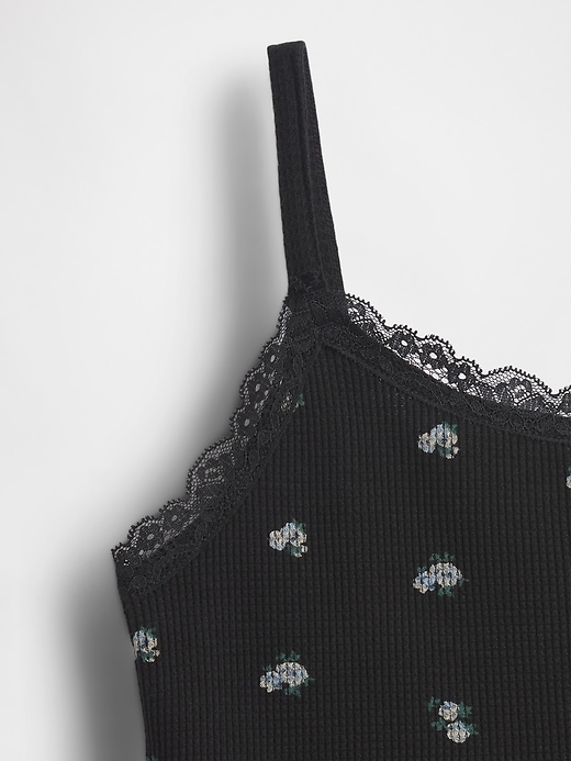 Image number 4 showing, Kids Waffle Lace-Trim Cami