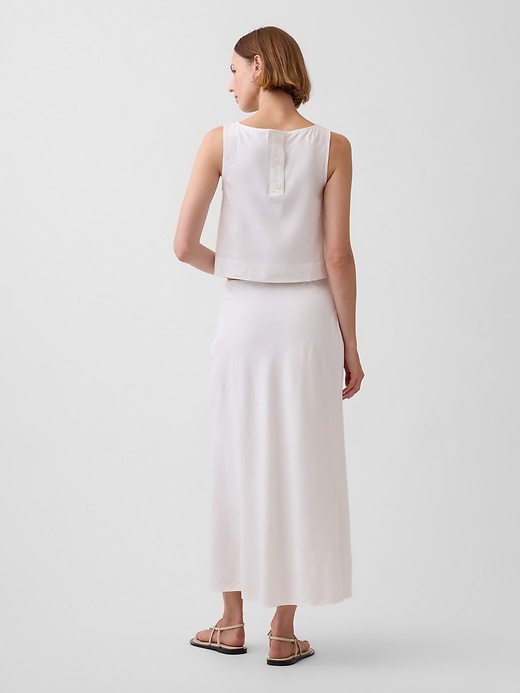Image number 2 showing, Linen-Blend Maxi Slip Skirt