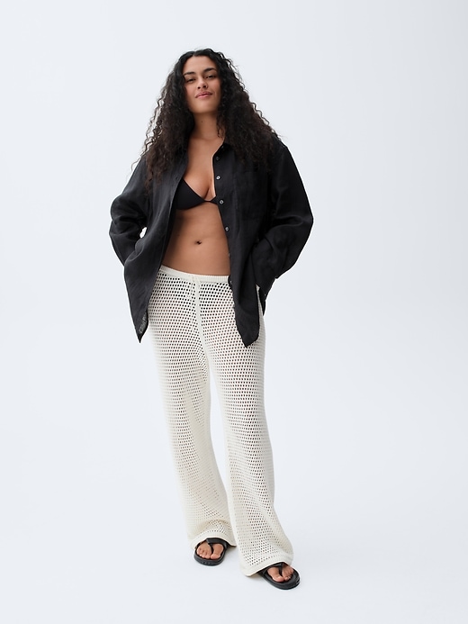 Image number 8 showing, 100% Cotton Crochet Sweater Pants