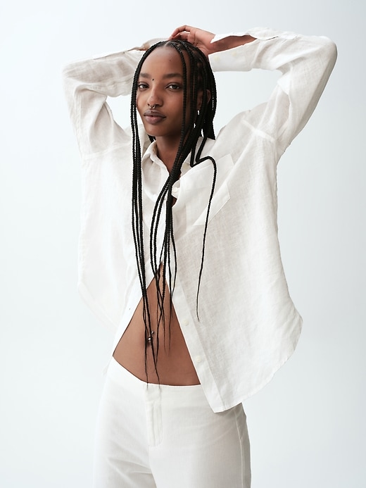 Image number 6 showing, 100% Linen Oversized Shirt