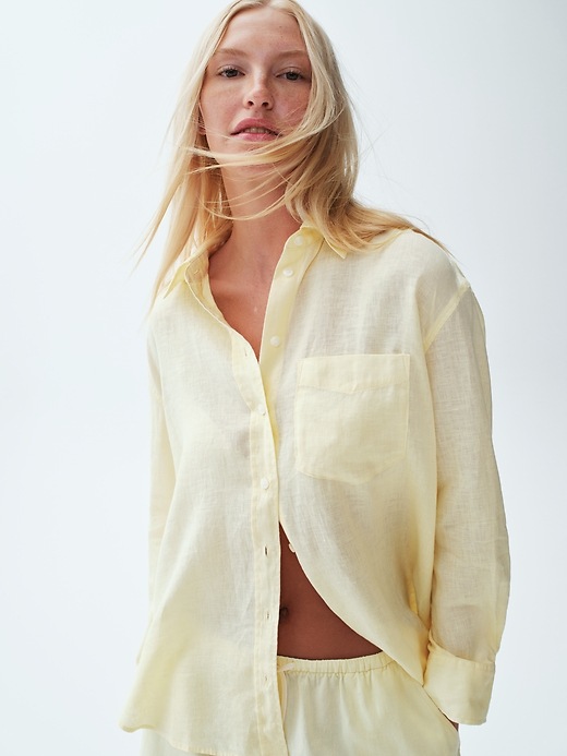 Image number 6 showing, 100% Linen Oversized Shirt