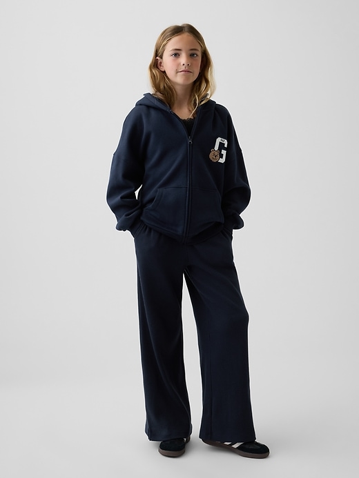 Image number 1 showing, Kids Waffle Relaxed Easy Wide-Leg Pants