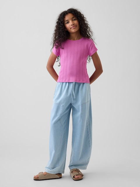 JEAN DÉCONTRACTÉ COUPE BARIL À TAILLE HAUTE POUR ENFANT