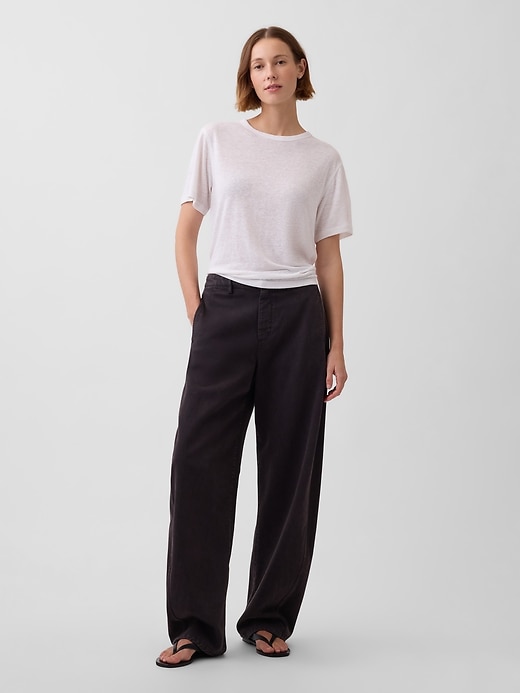 Image number 2 showing, Linen-Blend Relaxed T-Shirt