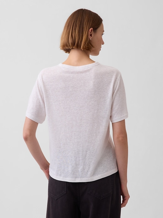 Image number 3 showing, Linen-Blend Relaxed T-Shirt