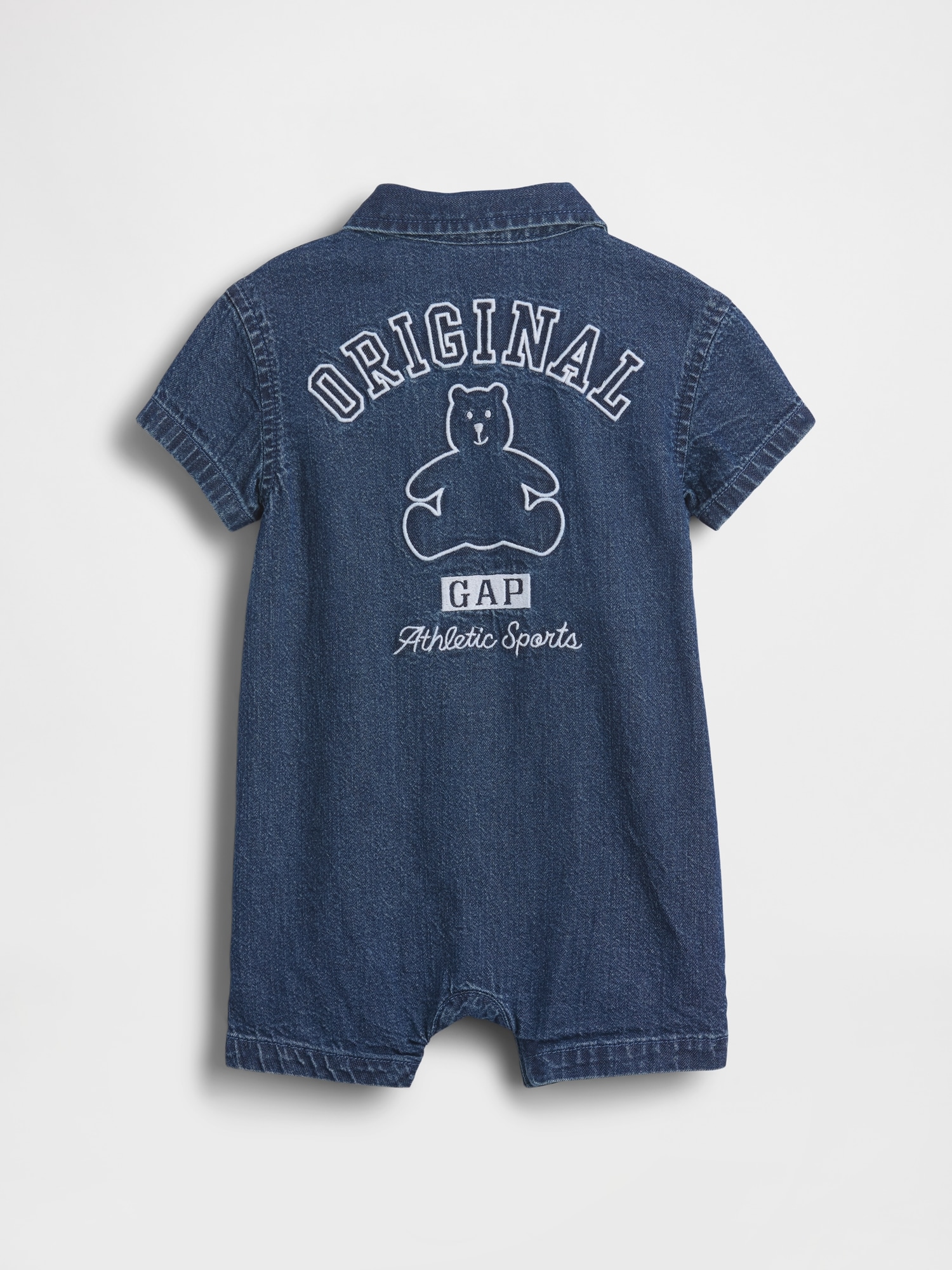 Une-pièce court en denim à logo pour Bébé