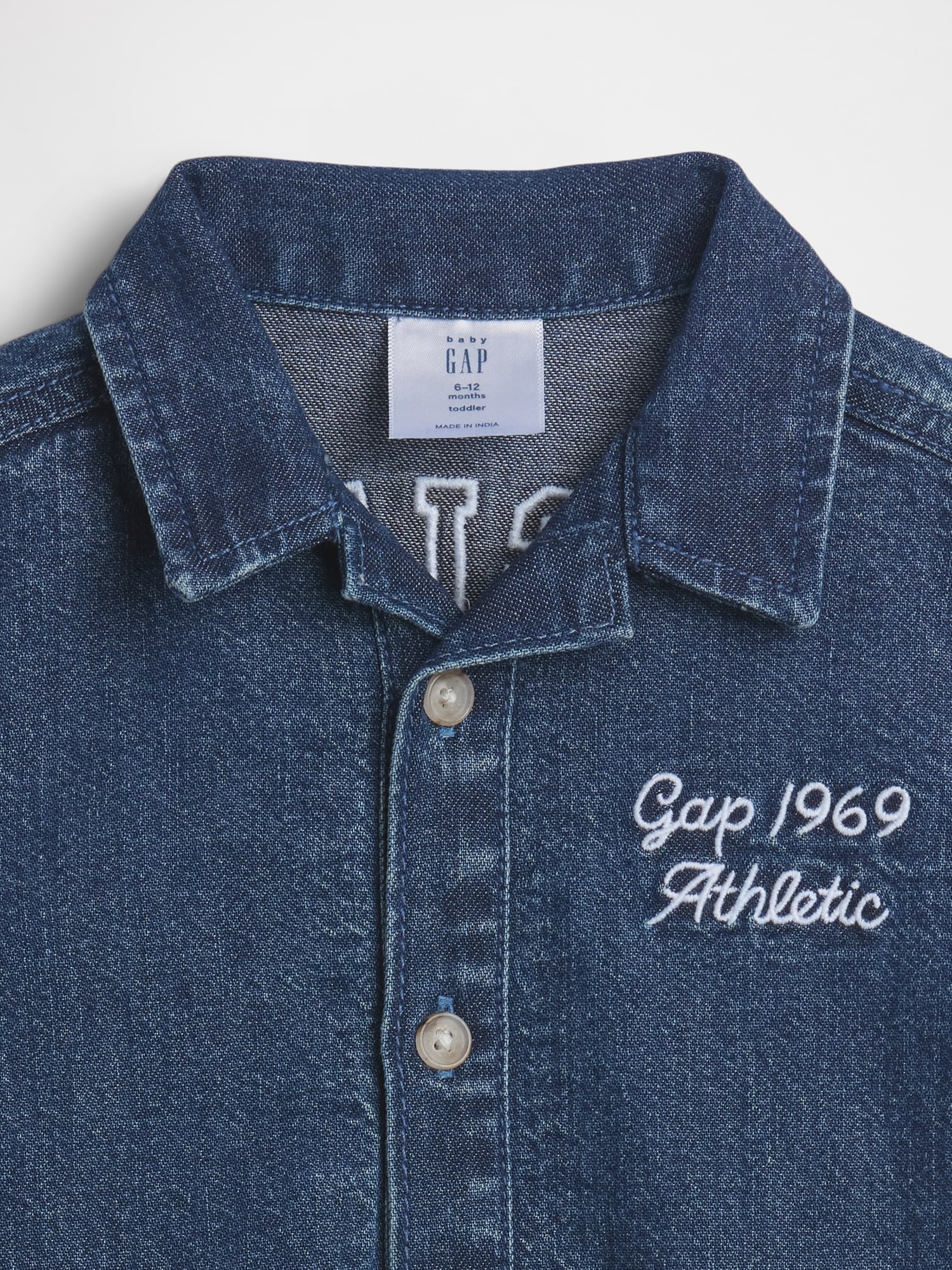 Une-pièce court en denim à logo pour Bébé