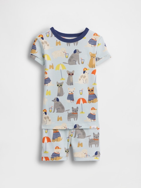 Baby & Toddler Organic Brushed Cotton Beach Dogs PJ Short Set