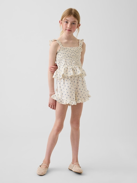 Image number 1 showing, Kids Cotton Gauze Easy Ruffle Shorts