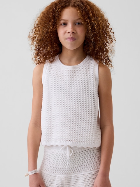Kids 100% Cotton Crochet Tank Top