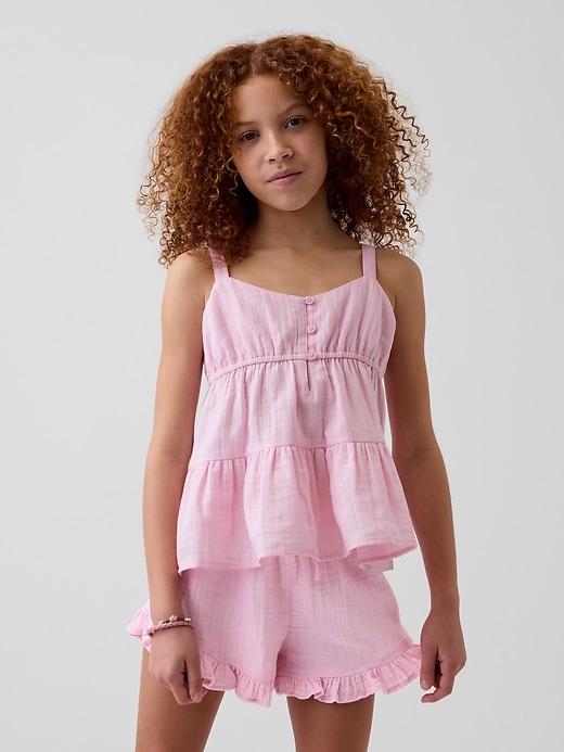 Image number 1 showing, Kids Cotton Gauze Tiered Tank Top