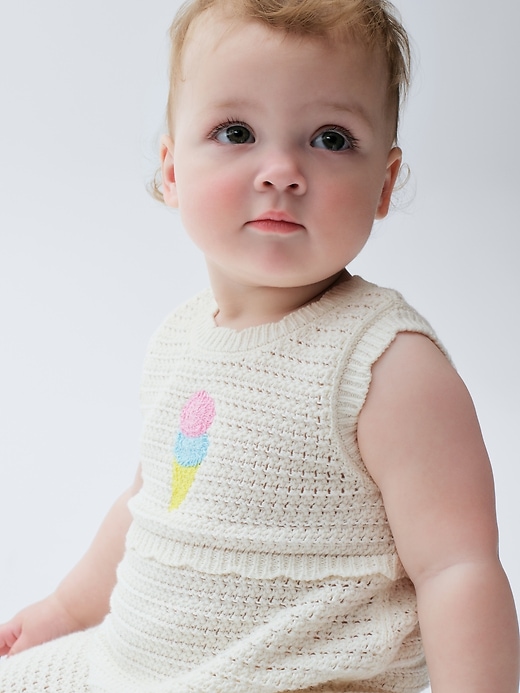 Image number 4 showing, Baby Ice Cream Crochet Shorty One-Piece