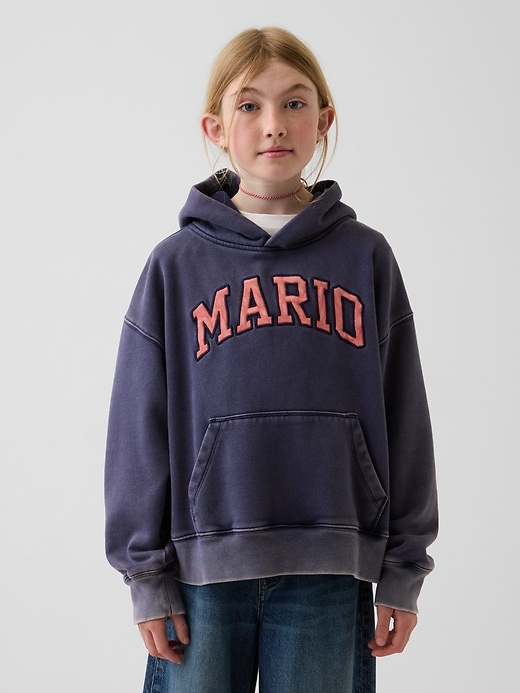 L'image numéro 2 présente Chandail à capuchon décontracté Super Mario VintageDoux pour Enfant